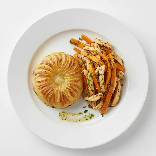 Cumin Scented Pumpkin Chicken with Anna Potato